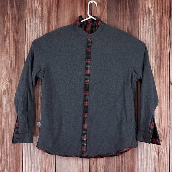 Carbon 2 Cobalt Mens Large Black Red Plaid Lined Flannel 2 Pockets L/S Shirt - Picture 7 of 16